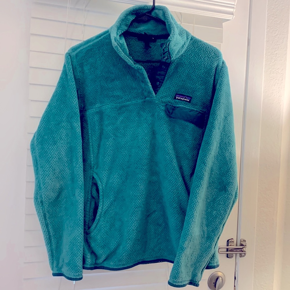 Patagonia snap quarter zip - teal